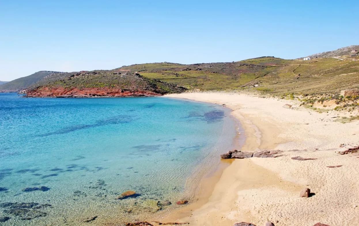 The secluded beach of Agios Sostis, Mykonos